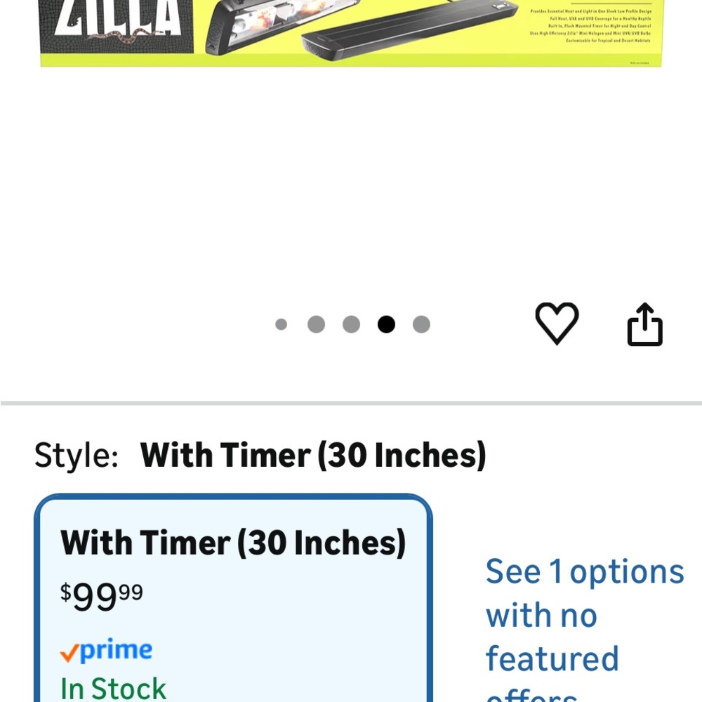 Zilla 30" Timer Control Hood Light - Black and Yellow